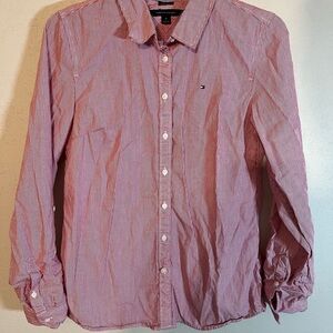 Tommy Hilfiger Men's Red Striped Shirt